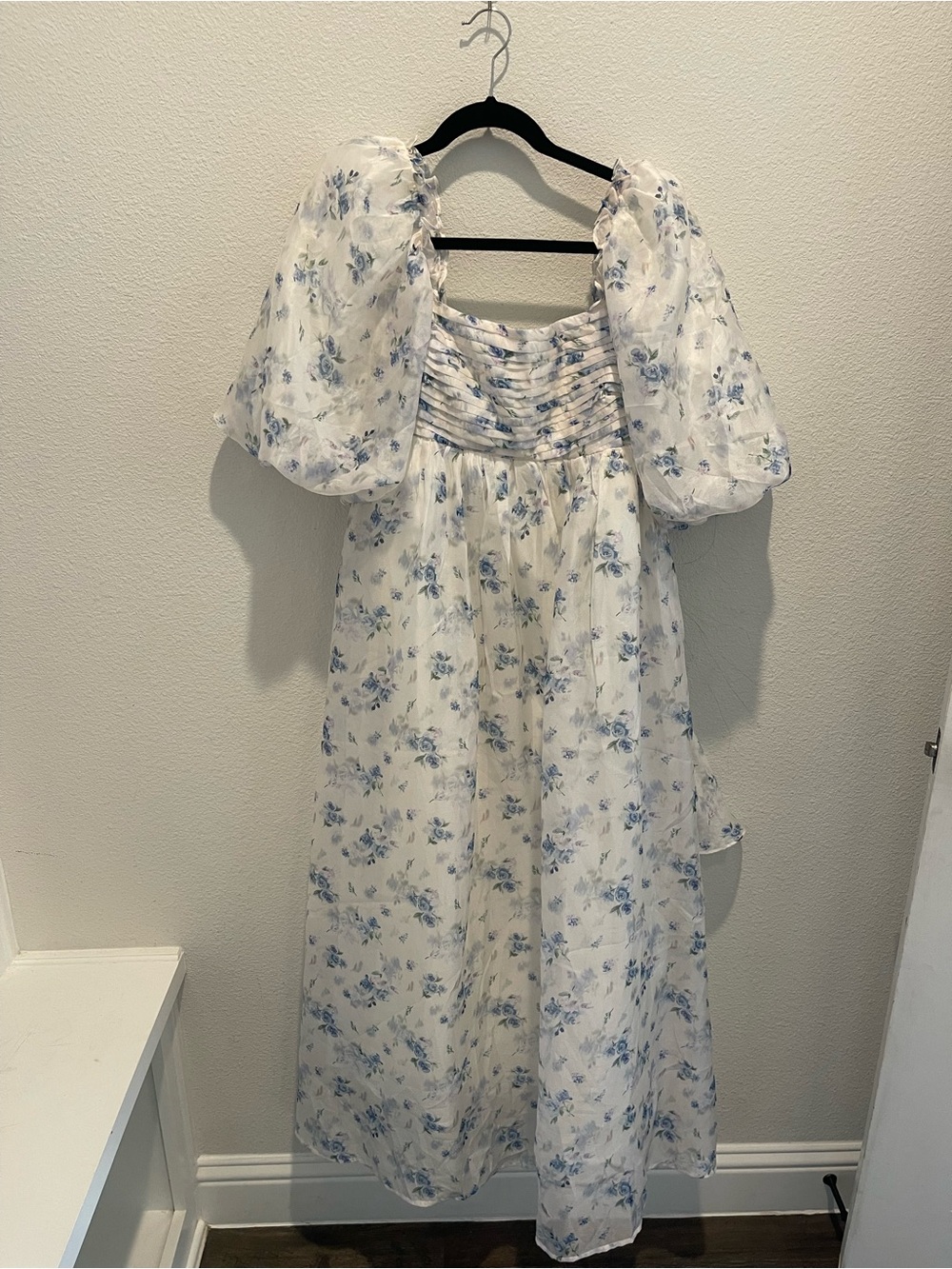 NWT Worth Collective Melody Maxi Size Large L Cerulean Blue Floral maternity